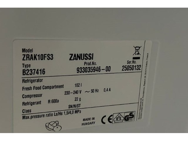 Koelkast zanussi - afbeelding 5 van  5