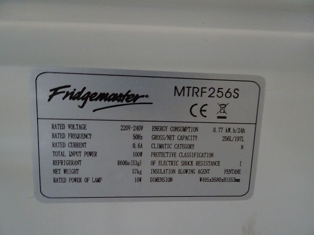 Koelkast/diepvries fridgemaster - afbeelding 5 van  5