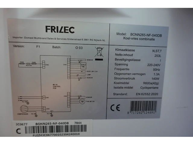 Koelkast/diepvries frizec - afbeelding 5 van  5