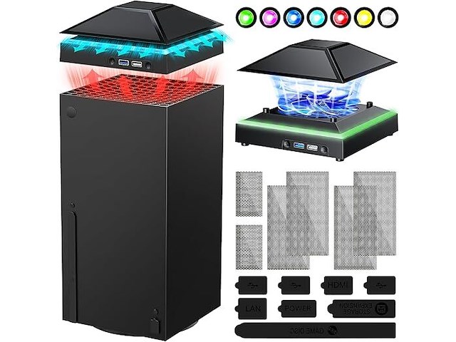 Koelventilator voor xbox-serie x met stofhoes - afbeelding 1 van  5