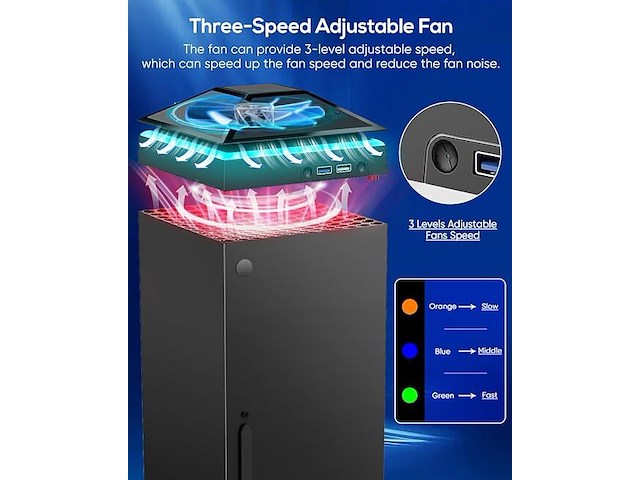 Koelventilator voor xbox-serie x met stofhoes - afbeelding 3 van  5