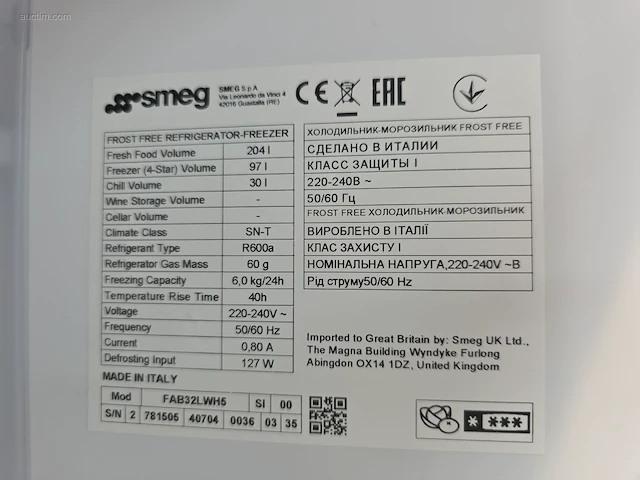 Koel/vries combinatie smeg fab32lwh5 - afbeelding 10 van  10