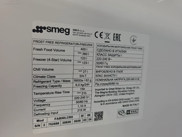 Koel/vries combinatie smeg fab50lcr5 - afbeelding 8 van  8