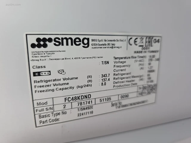 Koel/vries combinatie smeg fc48kdnd - afbeelding 3 van  13