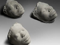 Koen wastijn (1963) & johan deschuymer (1965), 'bunker', three concrete heads, h 20 cm (+) - afbeelding 5 van  6