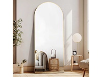 Koepelspiegel 165 x 60 cm, hangend of scheef, goud, voor slaapkamer en kleding - afbeelding 1 van  3