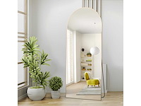 Koepelspiegel 165 x 60 cm, hangend of scheef, goud, voor slaapkamer en kleding - afbeelding 2 van  3