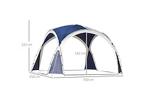 Koepeltent voor 6-8 personen, paviljoen, bescherming tegen zon en douches - afbeelding 3 van  4