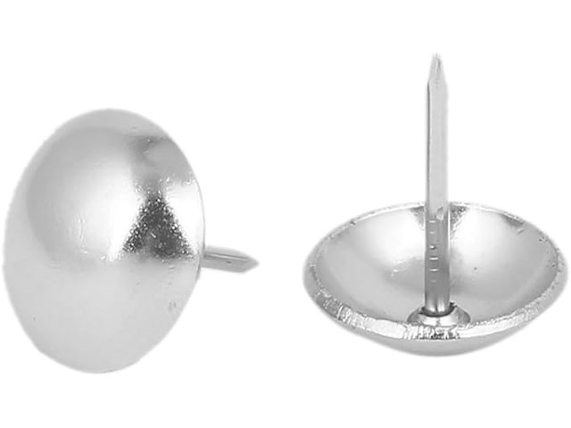 Koepelvormige nagel zilver toon 100st - afbeelding 2 van  2