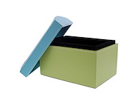 Koffer leder rechthoekig blauw/groen gm - kerst- & seizoensartikelen (12x) - afbeelding 2 van  3