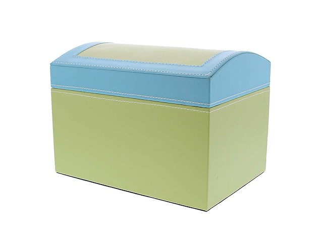 Koffer leder rechthoekig blauw/groen gm - kerst- & seizoensartikelen (24x) - afbeelding 1 van  2
