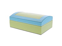 Koffer leder rechthoekig blauw/groen plat - kerst- & seizoensartikelen (64x) - afbeelding 1 van  3