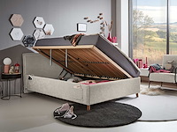Kofferbed ollie | 90 x 200 cm | beigekleurig design - afbeelding 1 van  7