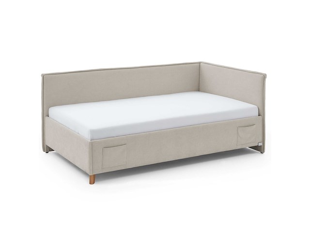 Kofferbed ollie | met rugleuning | 90 x 200 cm | beigekleurig design - afbeelding 4 van  12