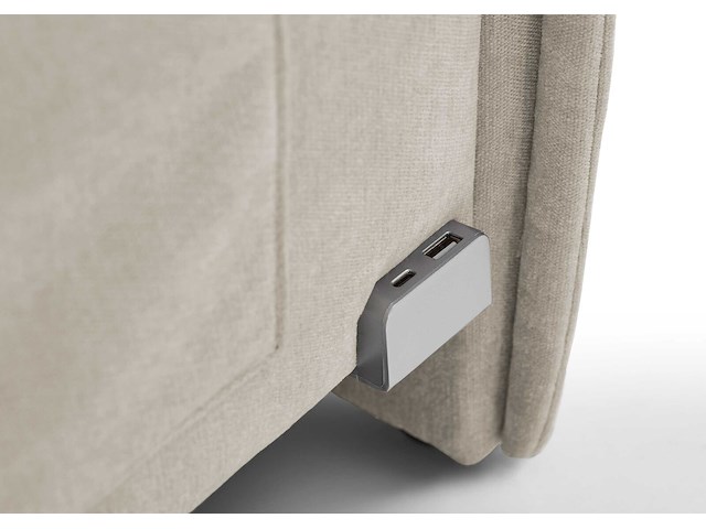 Kofferbed ollie | met rugleuning | 90 x 200 cm | beigekleurig design - afbeelding 5 van  12
