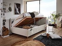 Kofferbed ollie | met rugleuning | 90 x 200 cm | beigekleurig design - afbeelding 7 van  12