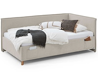 Kofferbed ollie | met rugleuning | 90 x 200 cm | beigekleurig design - afbeelding 8 van  12