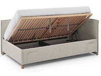 Kofferbed ollie | met rugleuning | 90 x 200 cm | beigekleurig design - afbeelding 9 van  12