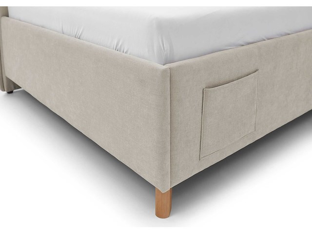 Kofferbed ollie | met rugleuning | 90 x 200 cm | beigekleurig design - afbeelding 10 van  12