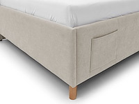 Kofferbed ollie | met rugleuning | 90 x 200 cm | beigekleurig design - afbeelding 10 van  12
