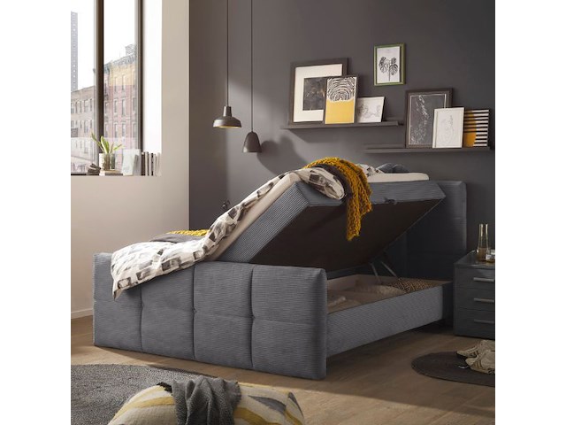 Kofferbed tijuana | inclusief matrastopper | 160 x 200 cm | antraciet - afbeelding 5 van  6