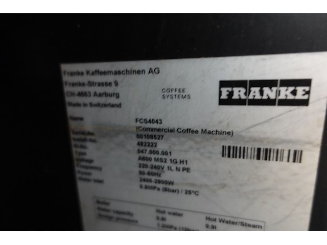 Koffiemachine franke - afbeelding 2 van  20