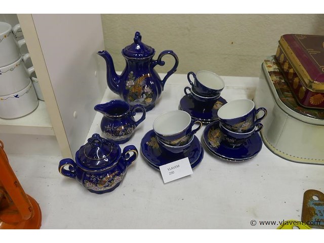 Koffieserviesje in kobalt - afbeelding 1 van  1