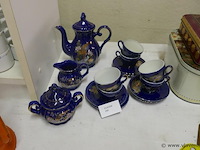 Koffieserviesje in kobalt - afbeelding 1 van  1