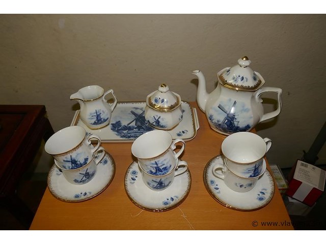 Koffieserviesje ter steege hollands delft - afbeelding 1 van  3