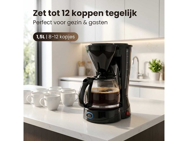 Koffiezetapparaat filterkoffie 1,5l (3x) - afbeelding 4 van  8