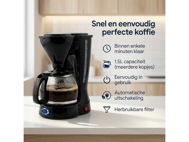 Koffiezetapparaat filterkoffie 1,5l (5x) - afbeelding 6 van  8