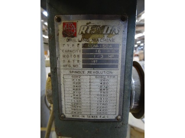 Kolomboormachine rexon - afbeelding 4 van  5