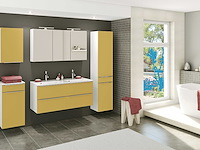 Kolomkast hansen 40cm 2 deuren & 1 lade - geel/wit - afbeelding 1 van  7
