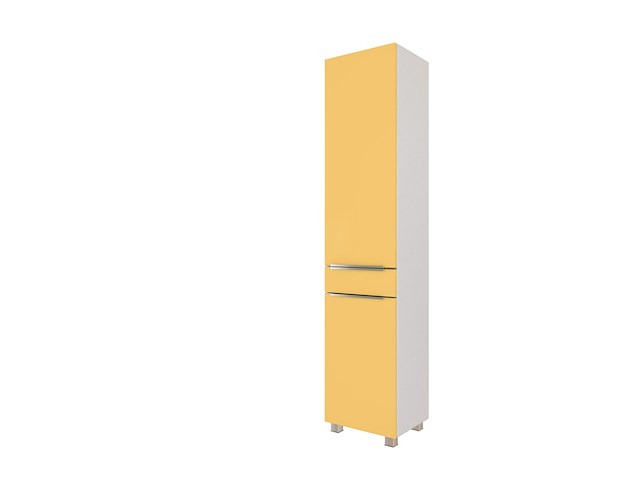 Kolomkast hansen 40cm 2 deuren & 1 lade - geel/wit - afbeelding 3 van  7