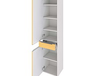 Kolomkast hansen 40cm 2 deuren & 1 lade - geel/wit - afbeelding 5 van  7