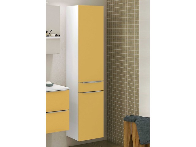 Kolomkast hansen 40cm 2 deuren & 1 lade - geel/wit - afbeelding 7 van  7