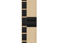 Kolomkast kuba 9 legplanken, 2 draaideuren-lichte eik/zwart - afbeelding 3 van  7