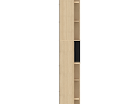 Kolomkast kuba 9 legplanken, 2 draaideuren-lichte eik/zwart - afbeelding 4 van  7