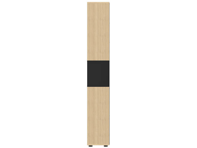 Kolomkast kuba 9 legplanken, 2 draaideuren-lichte eik/zwart - afbeelding 5 van  7