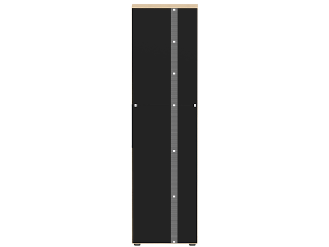 Kolomkast kuba 9 legplanken, 2 draaideuren-lichte eik/zwart - afbeelding 6 van  7