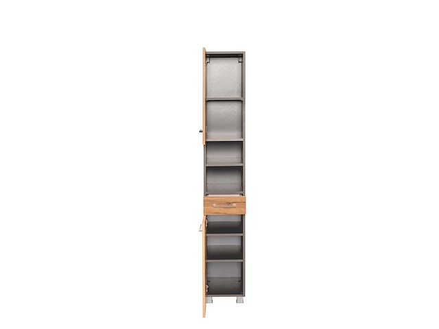 Kolomkast pares 30cm 2 deuren & 1 lade - grafiet/wotan eik - afbeelding 3 van  7
