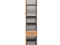 Kolomkast pares 30cm 2 deuren & 1 lade - grafiet/wotan eik - afbeelding 3 van  7