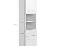 Kolomkast pares 30cm 2 deuren & 1 lade - grafiet/wotan eik - afbeelding 4 van  7