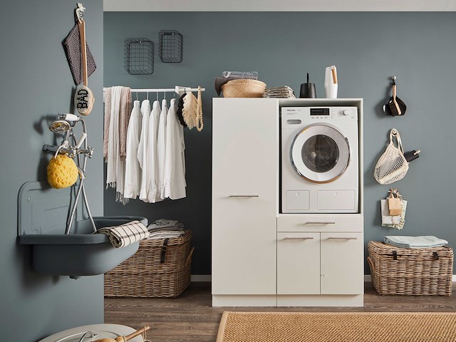 Kolomkast voor wasmachinekasten laundreezy | 50 x 68 x 162 cm | wit - afbeelding 1 van  7