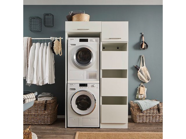 Kolomkast voor wasmachinekasten laundreezy | 50 x 68 x 162 cm | wit - afbeelding 1 van  7