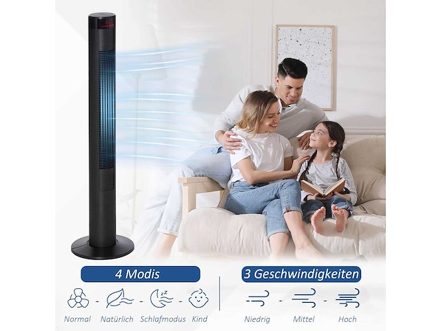 Kolomventilator, voetstukventilator met 3 ventilatorsnelheden - afbeelding 5 van  8