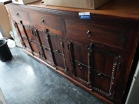 Koloniale meubelset massief hout: dressoir, kast en tv-meubel