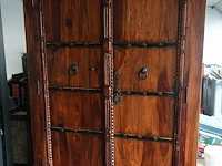 Koloniale meubelset massief hout: dressoir, kast en tv-meubel - afbeelding 3 van  8