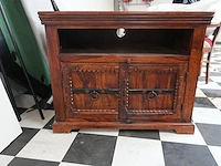 Koloniale meubelset massief hout: dressoir, kast en tv-meubel - afbeelding 6 van  8