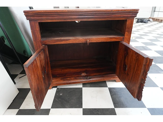 Koloniale meubelset massief hout: dressoir, kast en tv-meubel - afbeelding 7 van  8